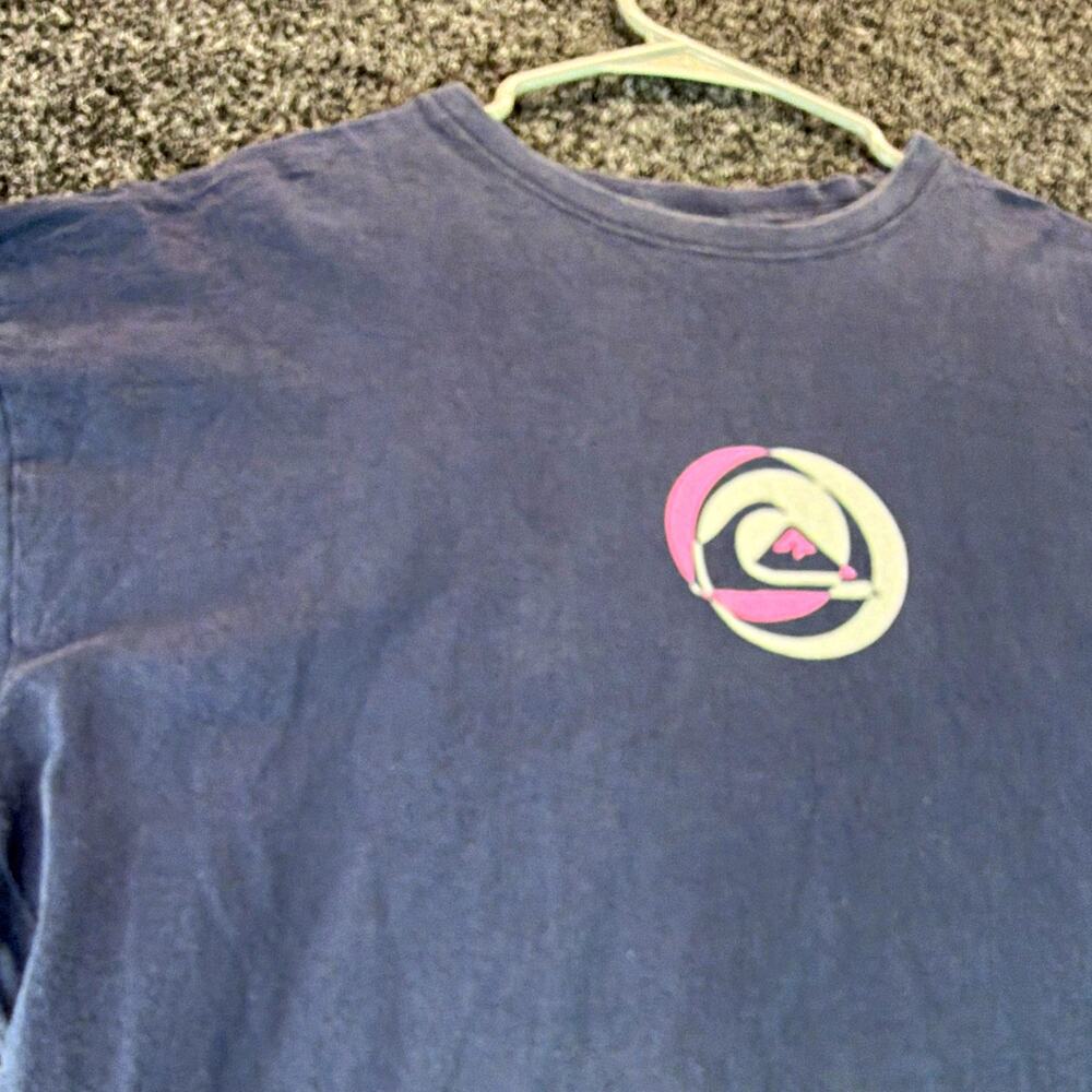Quiksilver The Future Y2K Era T-Shirt Mens XL Navy Blue Surf Graphic Tee